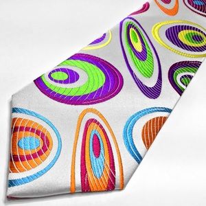 New White Circles Lawrence Ivey Multi-color Tie